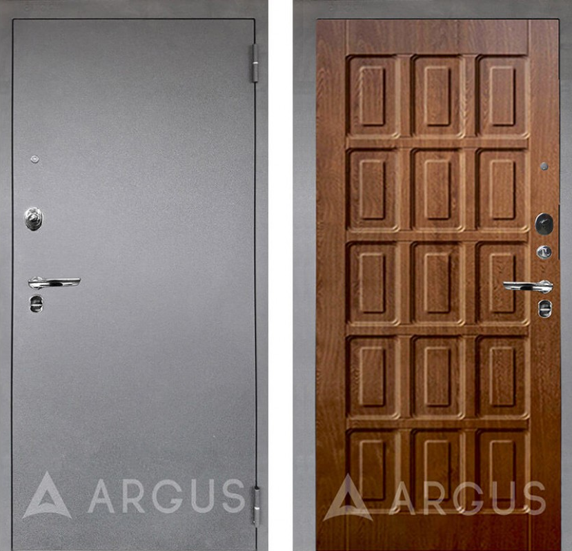 картинка Входная дверь «Люкс Про Шоколад (серебрянный антик - золотой дуб)» от магазина «Империя Дверей»